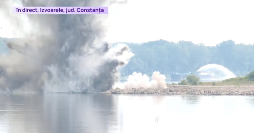 video stanca parjoaia a fost detonata explozie spectaculoasa in dunare pentru salvarea centralei de la cernavoda 6a703c3f1766e