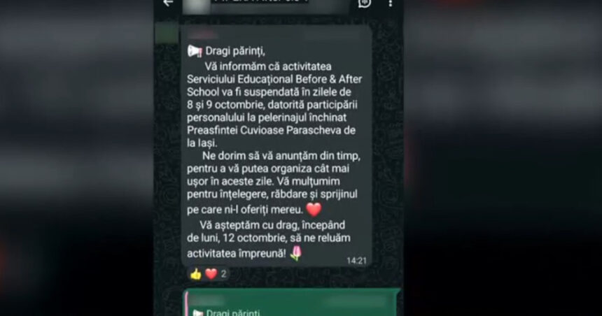 video after school inchis pentru ca profesorii pleaca in pelerinajul de sf parascheva mesajul a starnit furie o atitudine de dispret 6abf52cf18d38